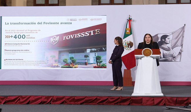 En la conferencia “La Mañanera del Pueblo”, la titular del Fovissste Jabnely Maldonado, informó sobre los avances del Programa de Justicia Social, que ha beneficiado a casi 250 mil personas, así como la entrega de Constancias de Finiquito en 27 estados de la República Mexicana